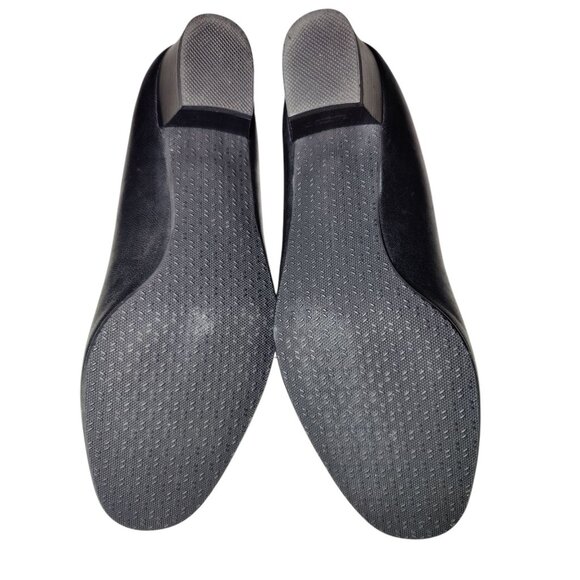 SAS Regina Black Slip On Leather Pumps Heels 1.375" 10WW - Picture 10 of 10